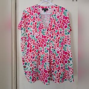 Renuar Multicolor Leopard Print Blouse